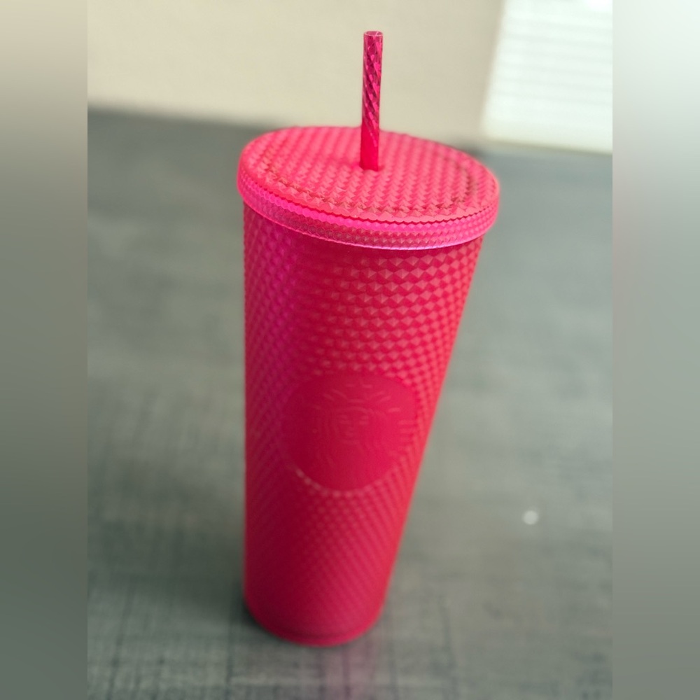 Starbucks Hot Pink Textured Tumbler with Straw